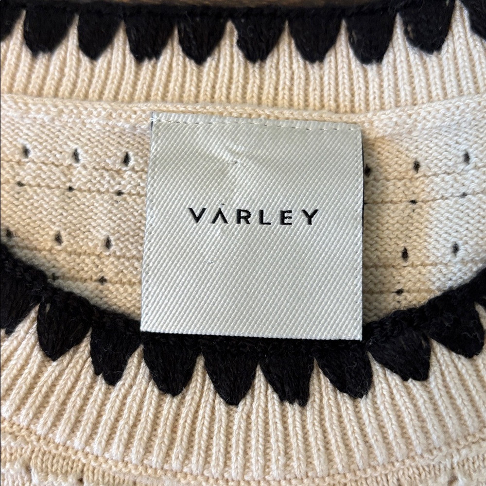 Varley Dwight Tank Knit Midi Dress Birch Pointelle Cotton Sleeveless Small NWT - Picture 7 of 10